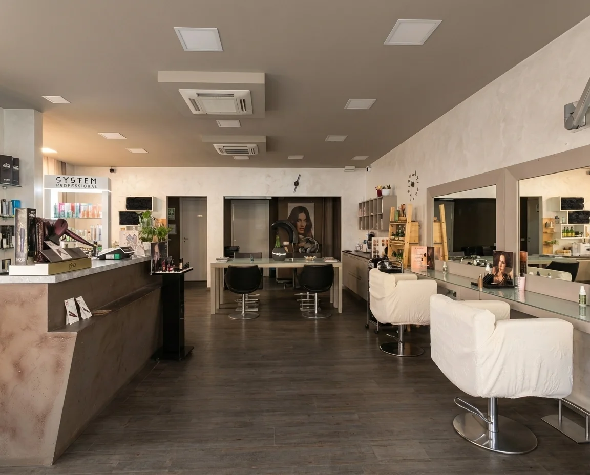 Interni del salone Rossi Parrucchieri a Montebelluna